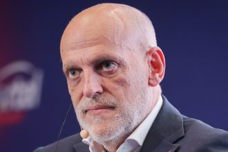 Javier Tebas, président de LaLiga, en conférence de presse