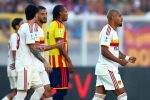 Donyell Malen et les joueurs de l'AS Roma célèbrent lors de la victoire 0-4 à Lecce, journée 2 de Serie A 2026-2027