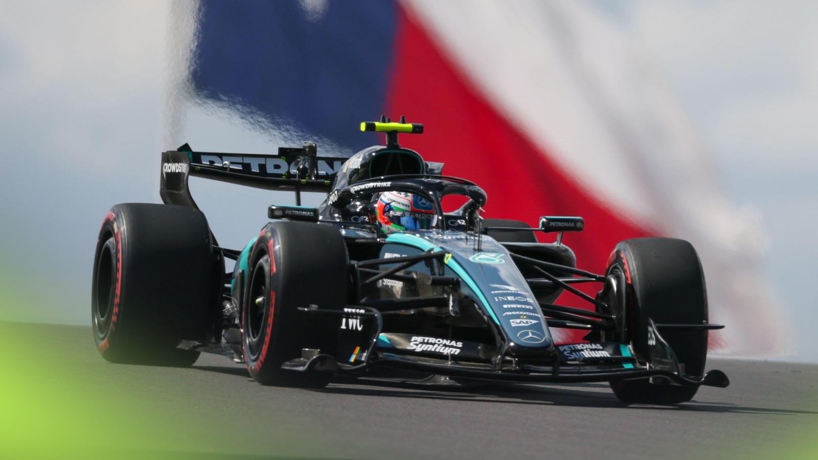 Mercedes de Kimi Antonelli en piste sur le Circuit of the Americas à Austin lors du GP des États-Unis 2026