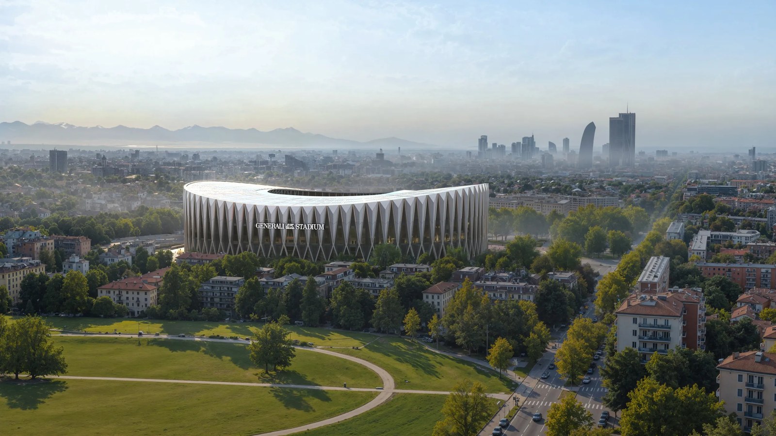 Rendu officiel du Generali Stadium, futur stade de l’Inter et de l’AC Milan à San Siro