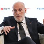 Javier Tebas, président de LaLiga, lors d'une intervention publique
