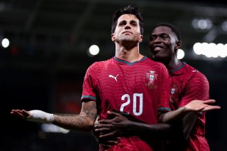 João Cancelo célèbre son but avec le Portugal face à la Norvège en Ligue des nations, le 4 octobre 2026