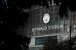Façade de l'Etihad Stadium de Manchester City, visé par des sanctions de la Premier League