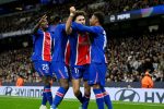 Les joueurs du PSG célèbrent un but contre Manchester City en Ligue des champions