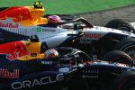 Les monoplaces de Max Verstappen (Red Bull) et Liam Lawson (Racing Bulls) côte à côte lors des EL2 du GP du Mexique 2026
